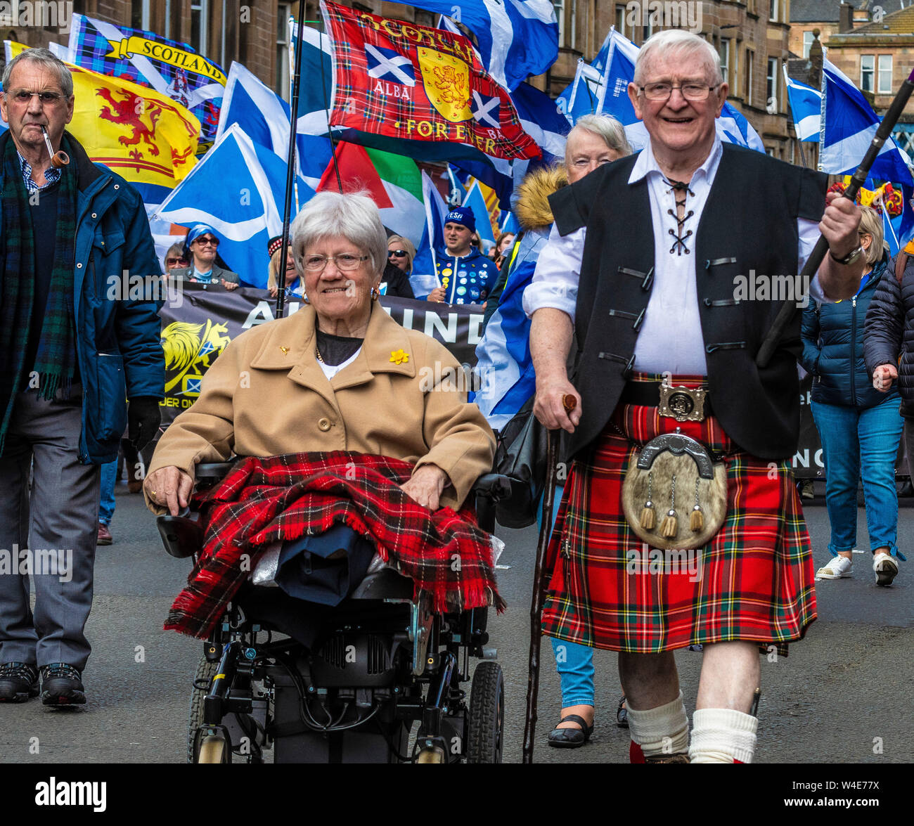 Glasgow, tous sous une même bannière marche de l'indépendance - 2019 Banque D'Images
