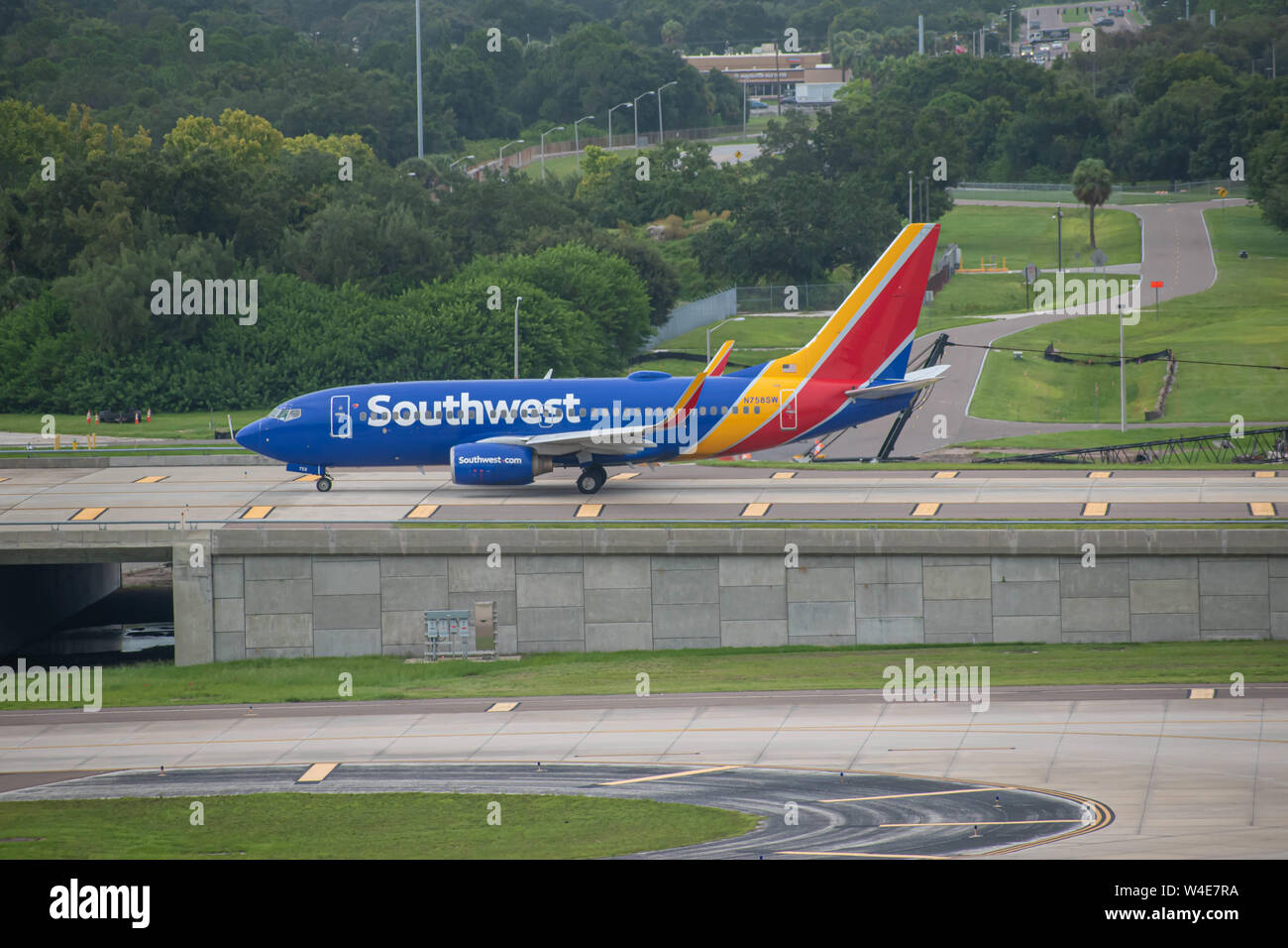 Tampa Bay, en Floride. Le 12 juillet 2019 . Southwest Airlines l'arrivée à l'Aéroport International de Tampa Banque D'Images