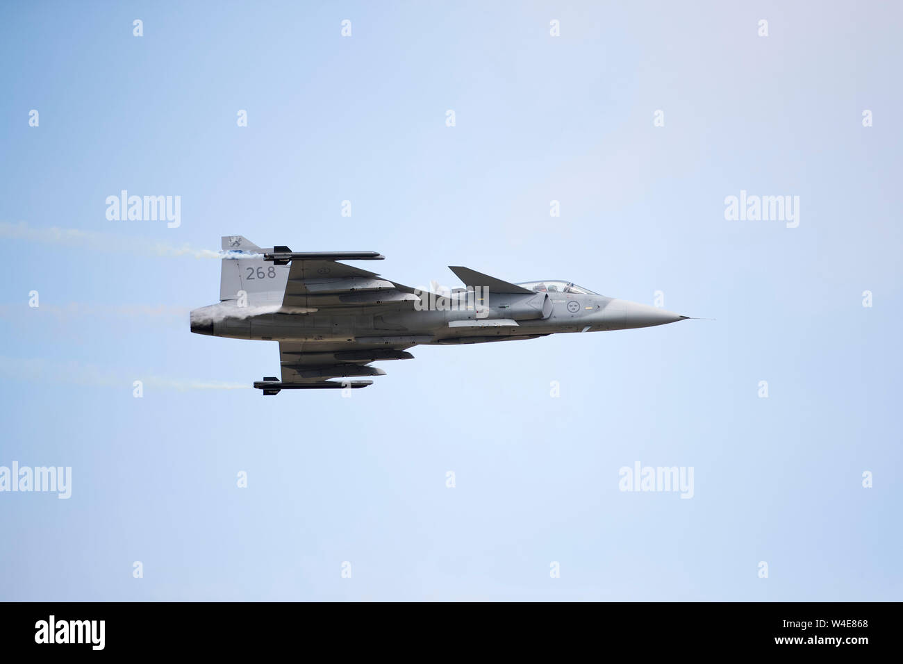 Armée de l'air suédoise Saab JAS 39 Gripen à l'exécution 2019 RIAT air show, Fairford, Gloucestershire, Royaume-Uni Banque D'Images