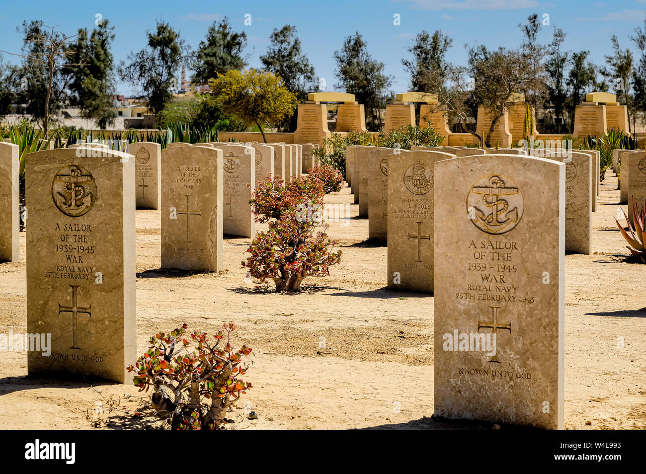 Le cimetière de la Communauté accueille les corps des soldats du Commonwealth qui ont été tués dans la guerre mondiale 2 bataille d'El Alamein Banque D'Images