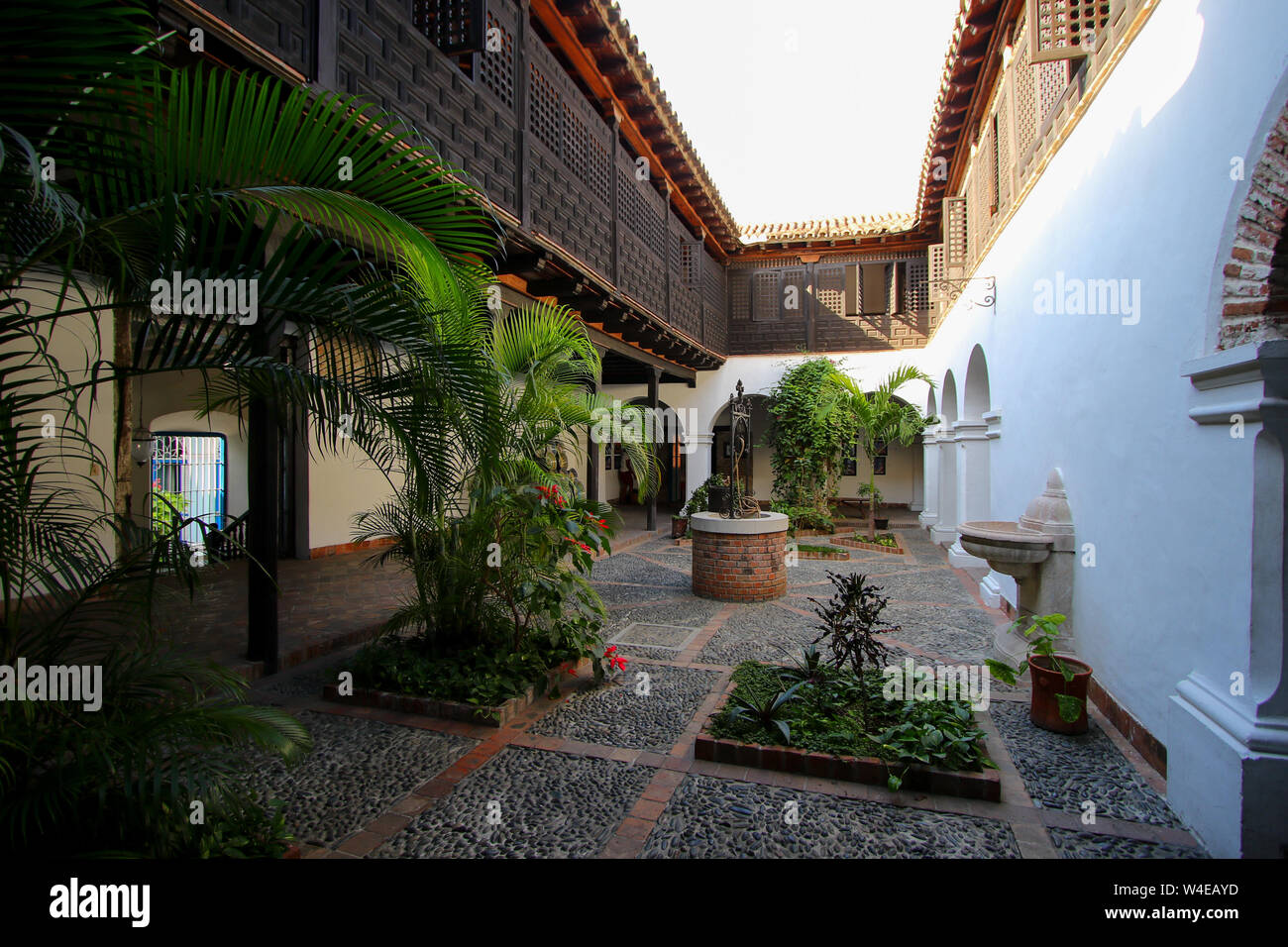 Cour de la maison de Diego Velázquez à Santiago de Cuba Banque D'Images