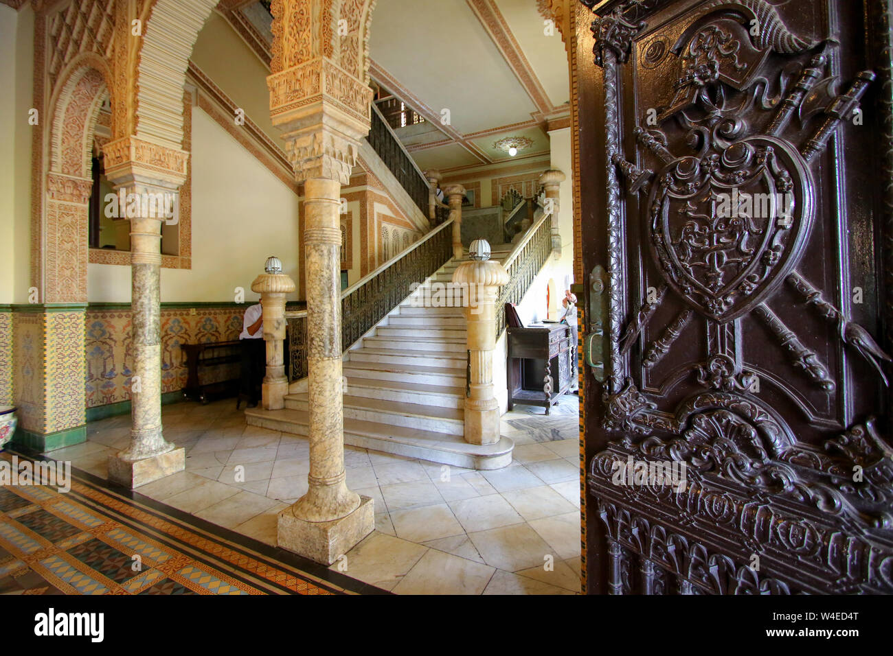 Intérieur de l'hôtel Palacio de Valle à Punta Gorda, Cienfuegos, Cuba Banque D'Images