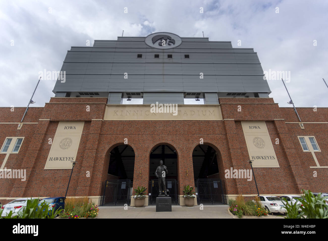 Iowa City, Iowa, États-Unis. 21 juillet, 2019. Statue de Nile Kinnick Clarke Jr., qui était étudiant et un joueur de football collégial à l'Université de l'Iowa. Il a remporté le trophée Heisman en 1939 et mort au cours tout en servant d'aviateur naval durant la Seconde Guerre mondiale. (Crédit Image : © Walter G Arce Sr meule Medi/ASP) Banque D'Images