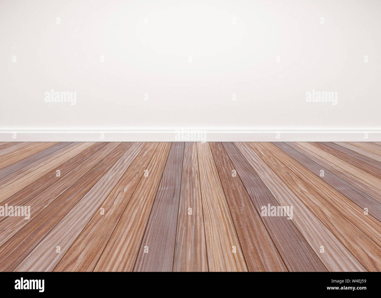 Plancher en chêne avec mur blanc, salon vide Banque D'Images