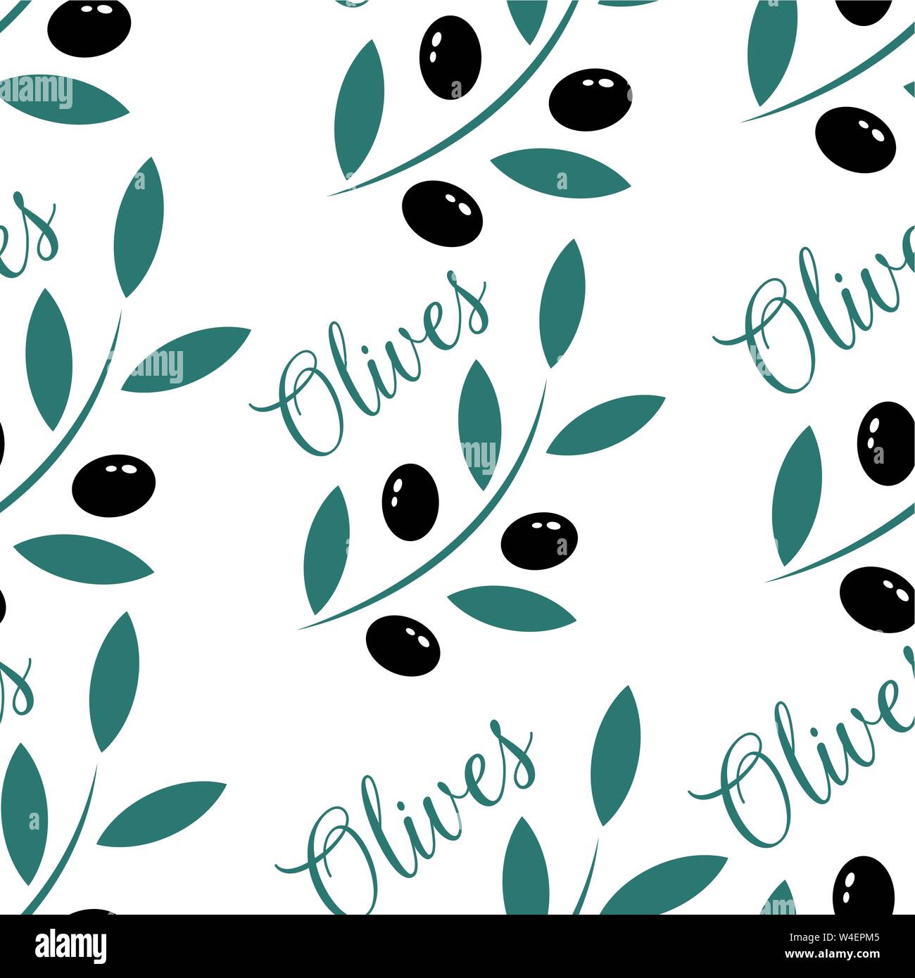 Belle illustration avec la branche d'olives noires sur fond blanc Illustration de Vecteur