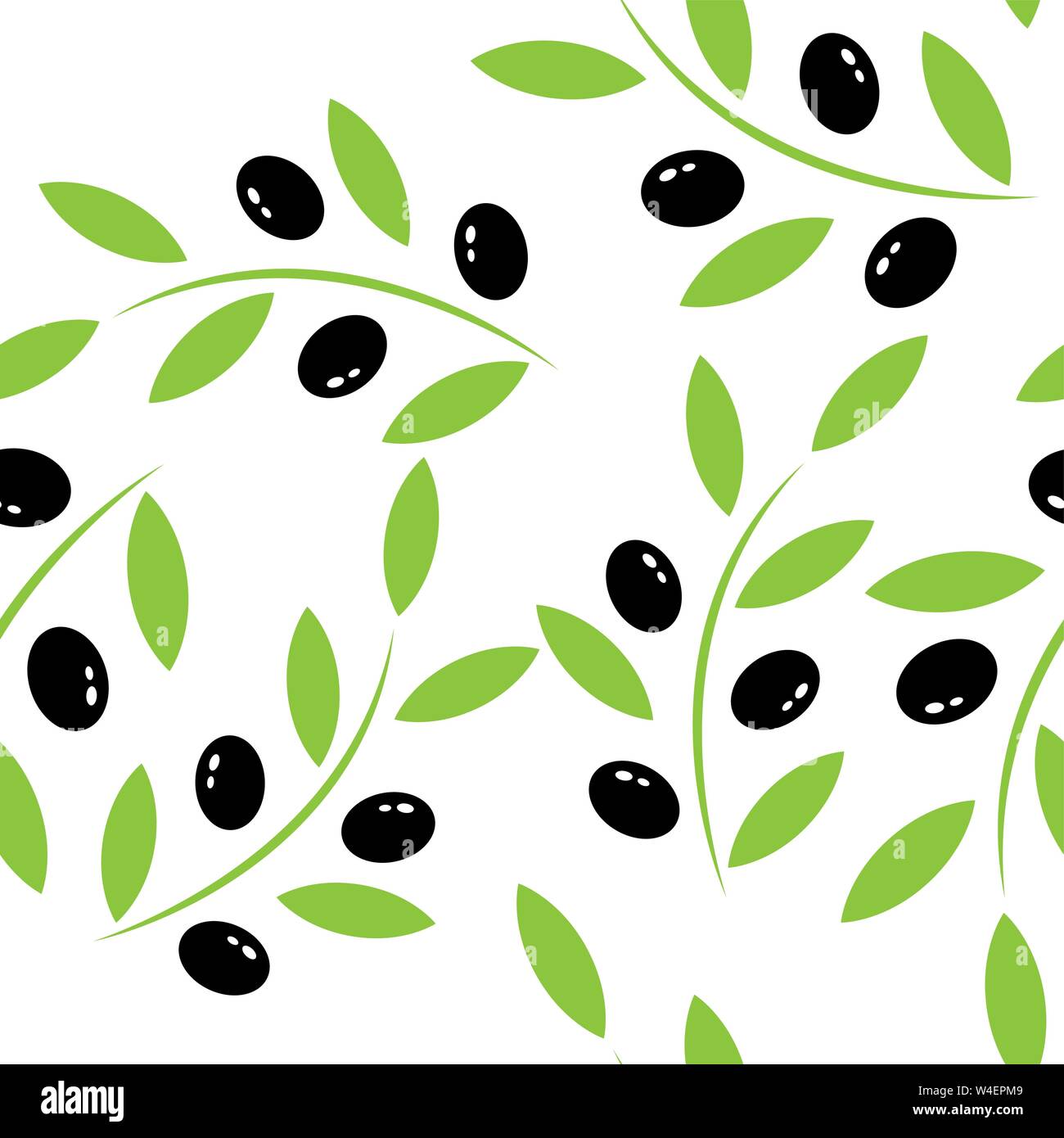 Branche d'olives noires en style abstrait sur fond blanc Illustration de Vecteur
