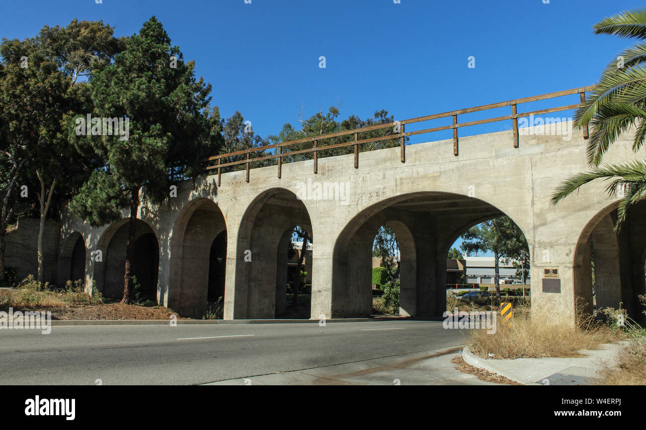 Pont de chemin de fer électrique du Pacifique, monument historique, Torrance, Californie Banque D'Images