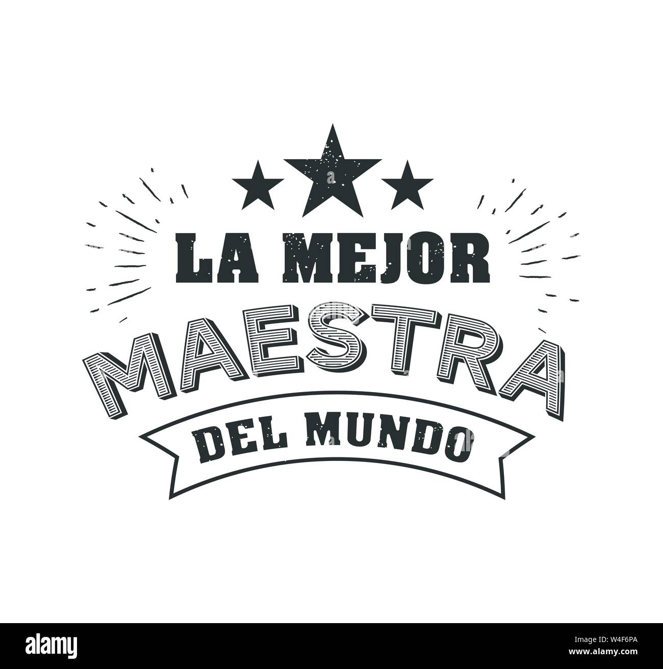 Monde meilleur professeur phrase en espagnol vector typographie Illustration de Vecteur