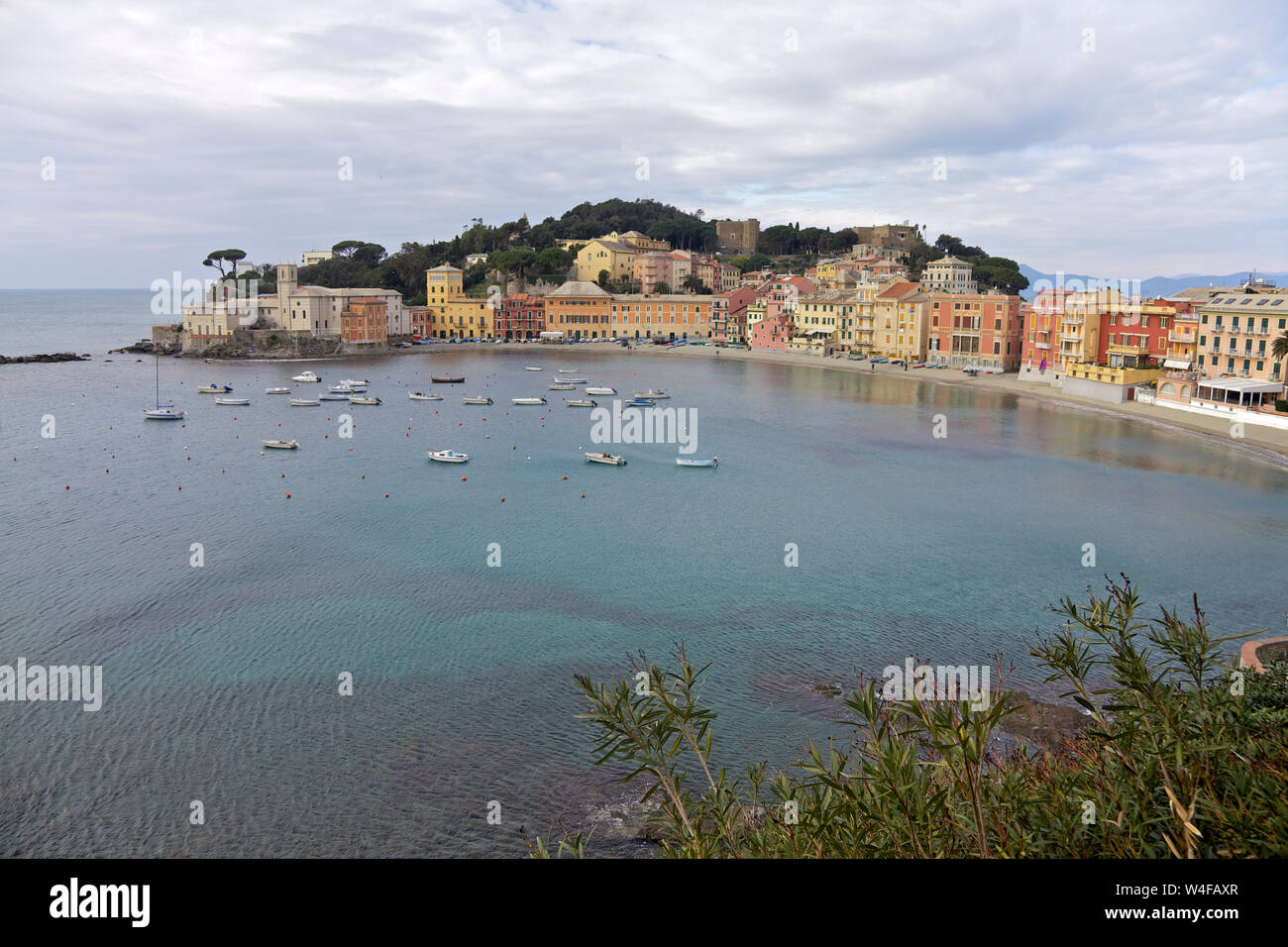 Plage appelée Baie du Silence dans la ville de Sestri Levante. Italie Banque D'Images