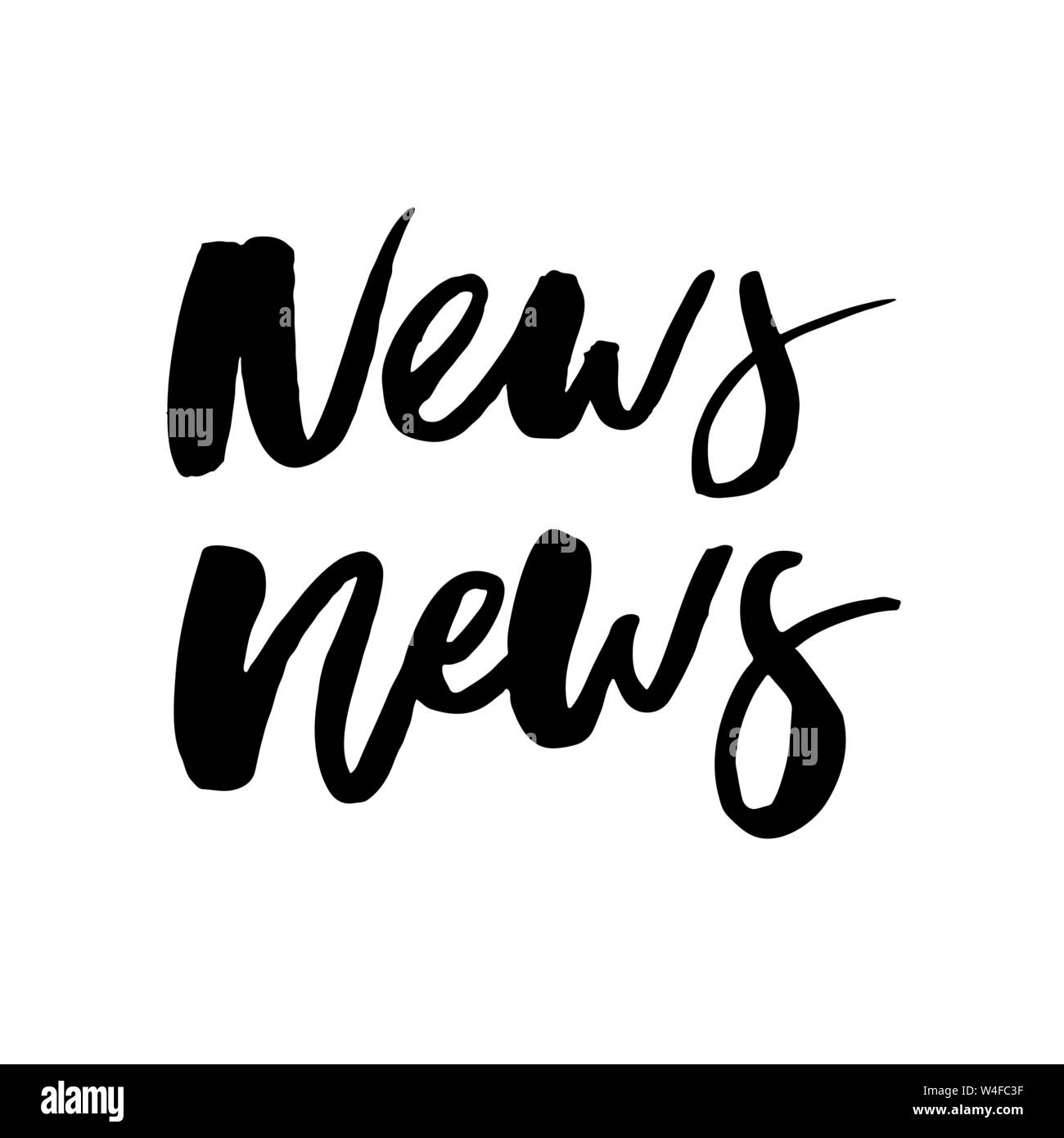 Une bonne nouvelle. Calligraphie à l'encre blanche vecteur pour les cartes, d'impression et de contenu des médias sociaux, le design de mode. Citation positive, le lettrage sur jaune grunge background Illustration de Vecteur