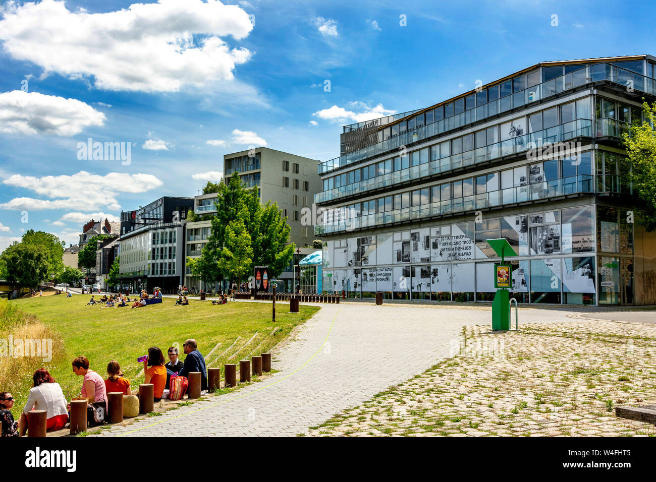 Nantes. L'architecture contemporaine sur les bâtiments de l'Ile de Nantes. Loire Atlantique. Les pays de la Loire. France Banque D'Images