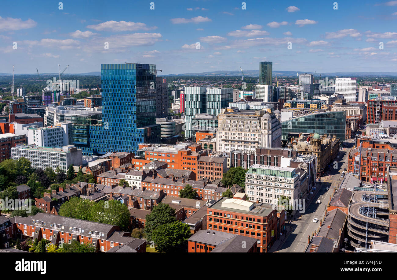 La zone de Spinningfields le nuage 23 bar dans la Beetham Tower, Manchester, Angleterre, Royaume-Uni. Banque D'Images