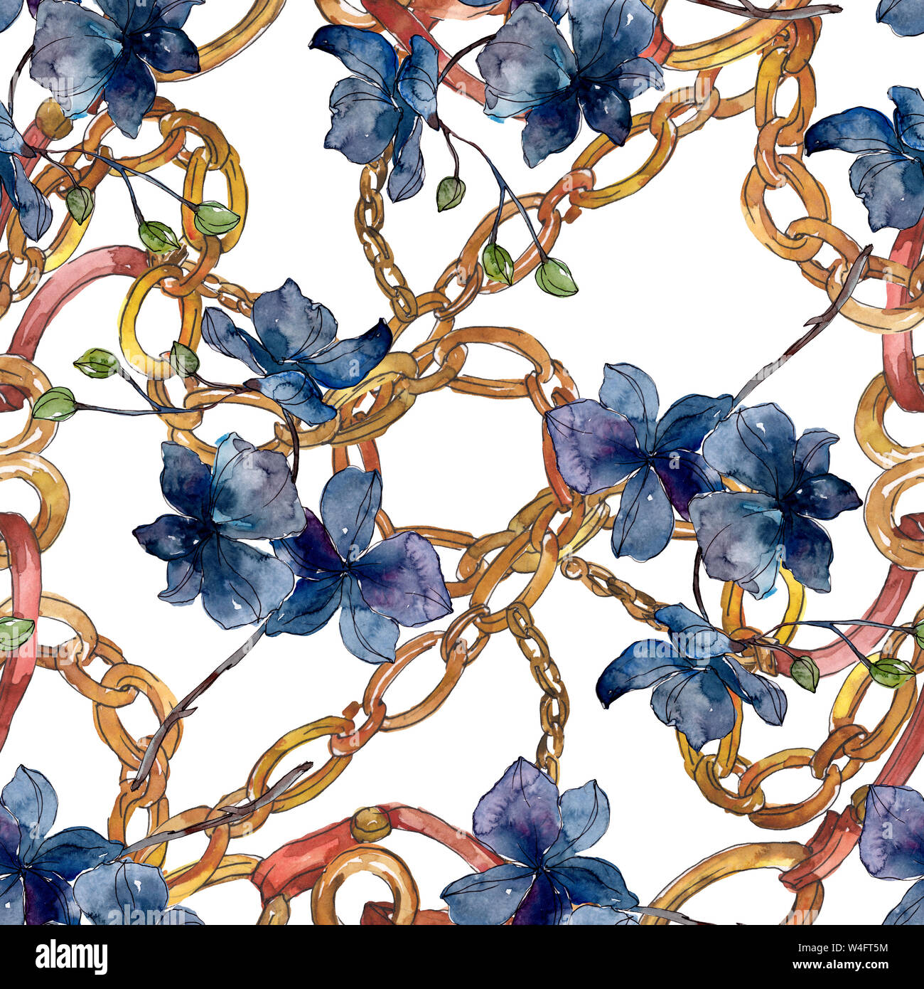 Floral fleurs orchidées botaniques. Printemps sauvage de fleurs sauvages de la feuille. Illustration à l'aquarelle. Aquarelle Dessin aquarelle de mode. Fond transparent Banque D'Images