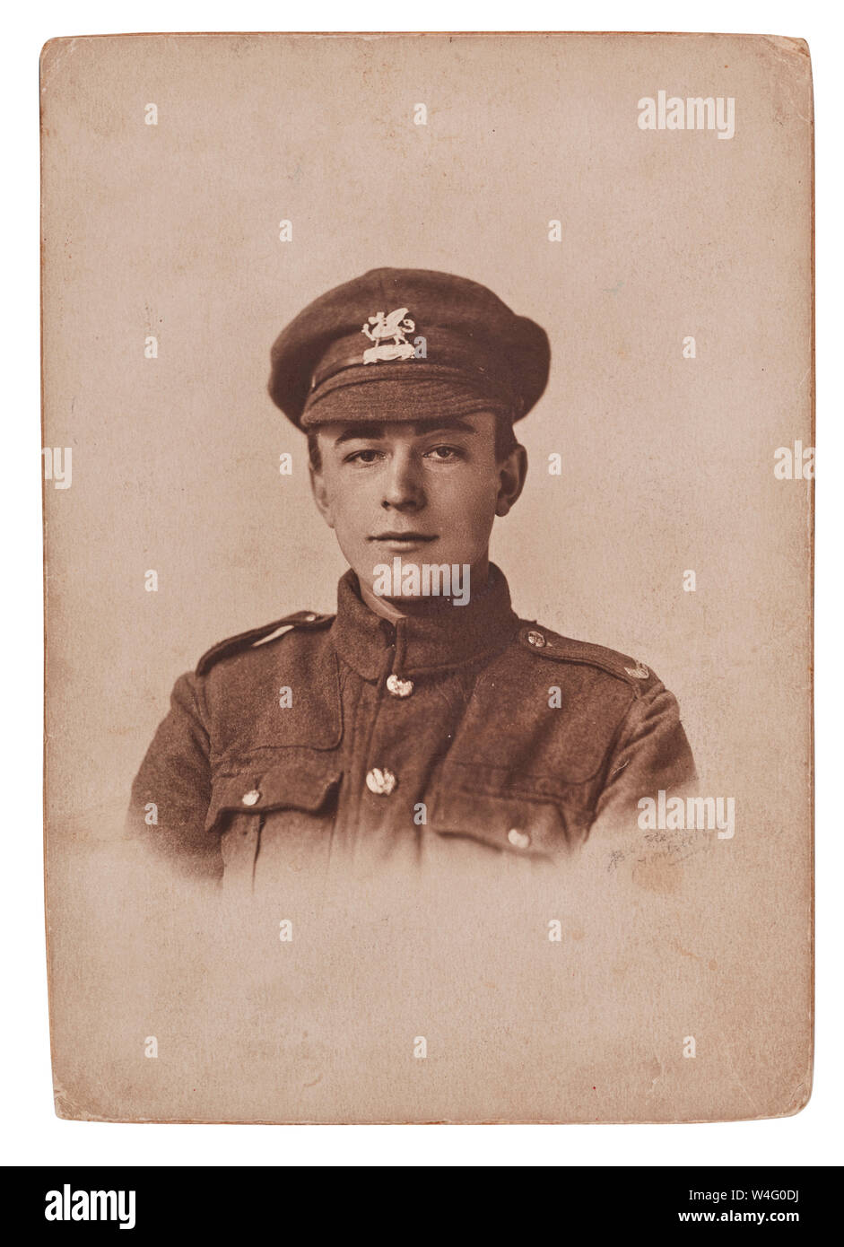 Portrait de soldat de la première guerre mondiale Richard Henry Cooper éventuellement prises à Tonbridge vers 1914 Banque D'Images