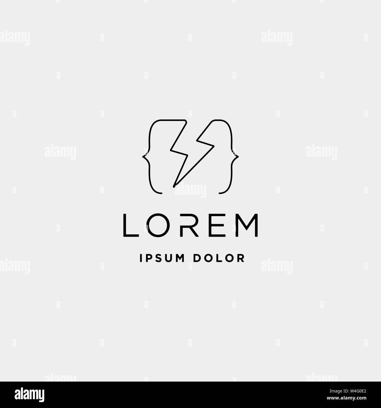 Conception de logo flash codage programmeur vecteur icône symbole thunder Illustration de Vecteur