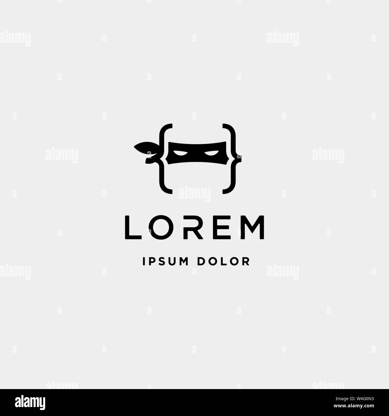 Logo design code ninja spy vecteur icône symbole programmeur Illustration de Vecteur