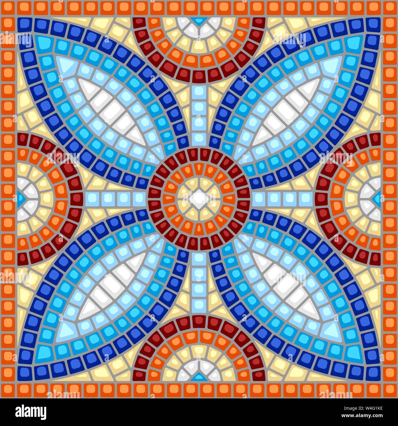 Mosaïque motif carreaux de céramique. Illustration de Vecteur