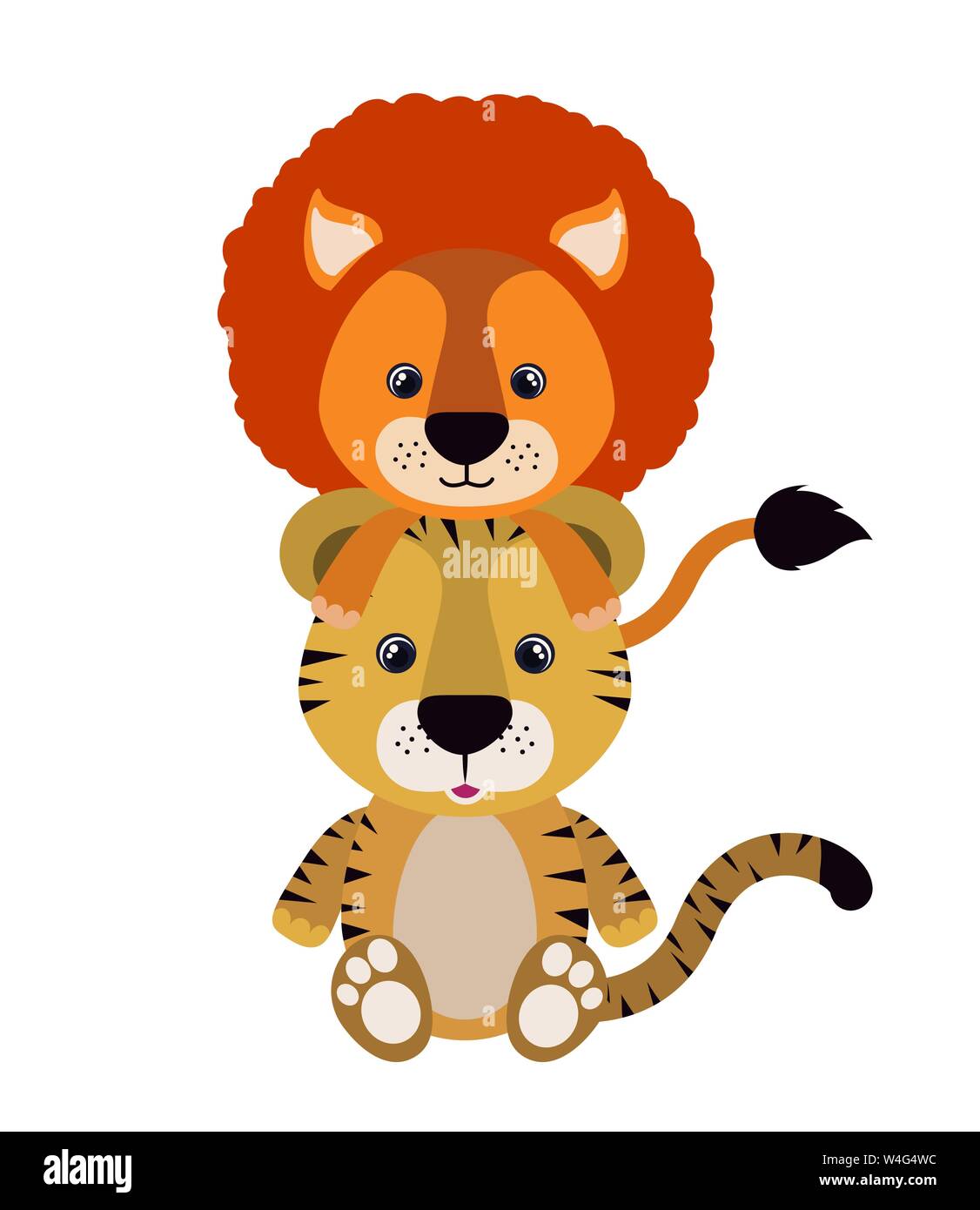 Des Animaux Pour Bebe Carte Sur Fond Blanc Image Vectorielle Stock Alamy