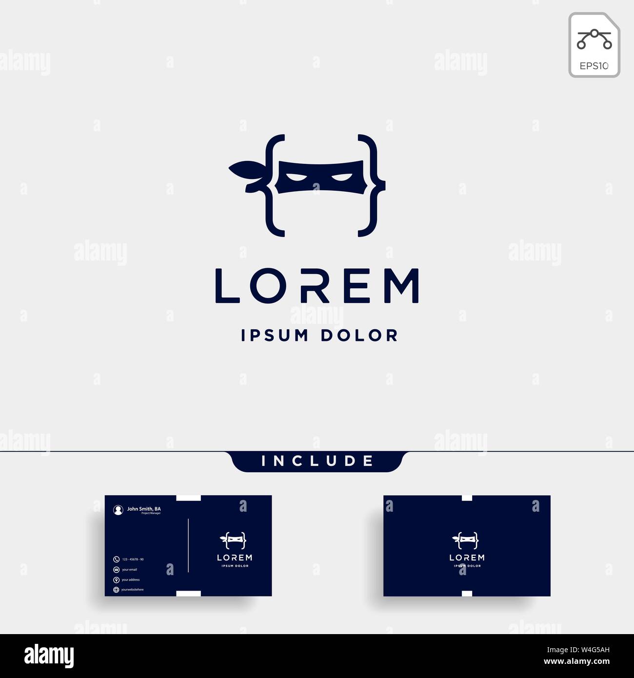 Logo design code ninja spy vecteur icône symbole programmeur Illustration de Vecteur