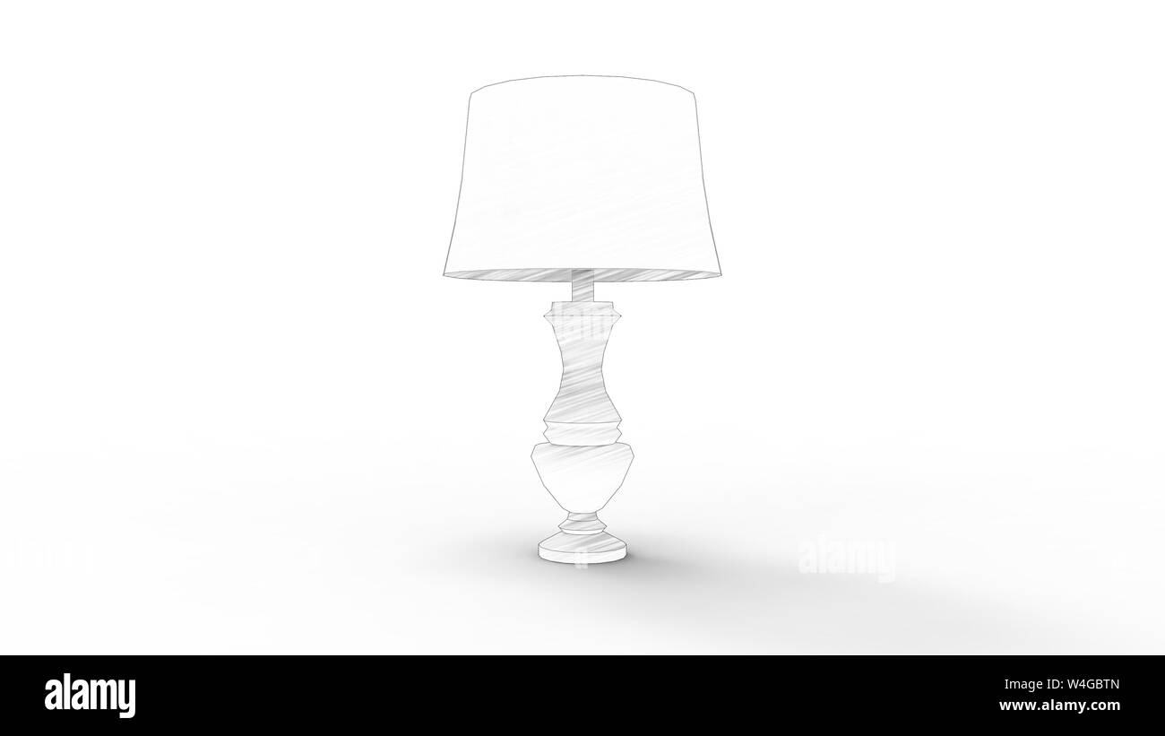 Le rendu 3D d'un court article classic vintage lampe de maison isolée dans l'arrière-plan blanc studio Banque D'Images