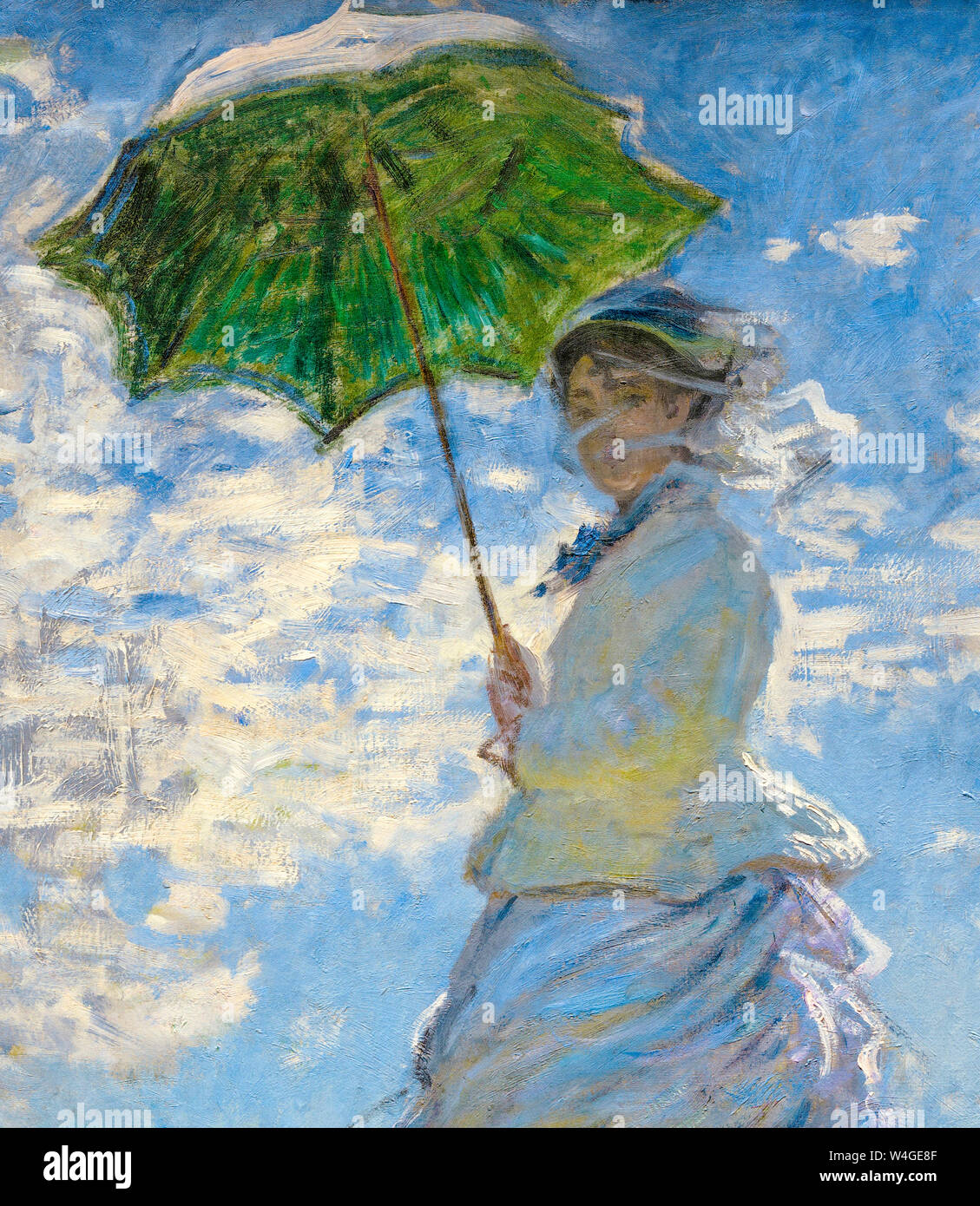 Claude Monet, peinture, portrait femme avec un parasol, Madame Monet et son fils, 1875 Banque D'Images