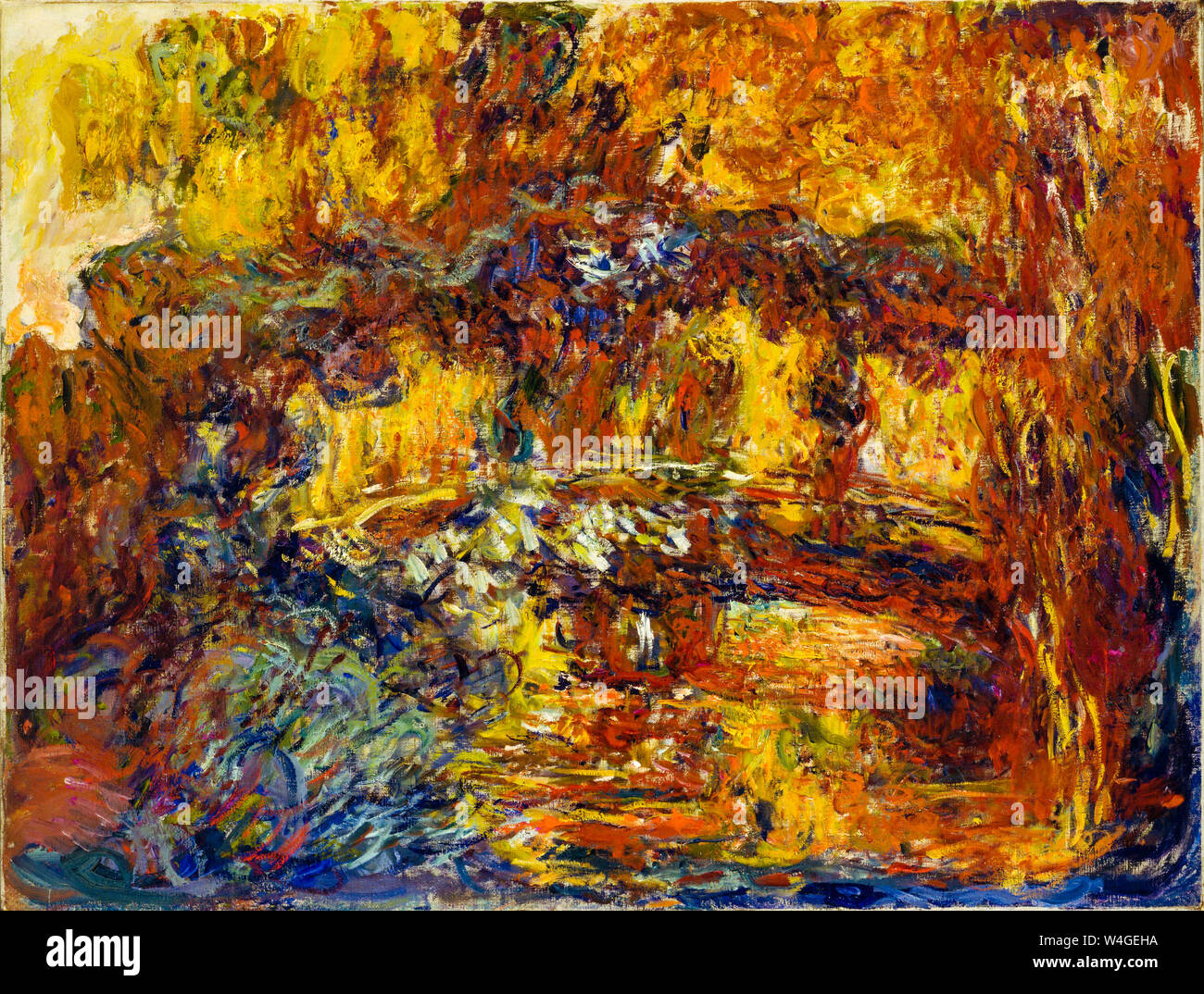 Claude Monet, la passerelle japonaise, peinture impressionniste, vers 1920 Banque D'Images