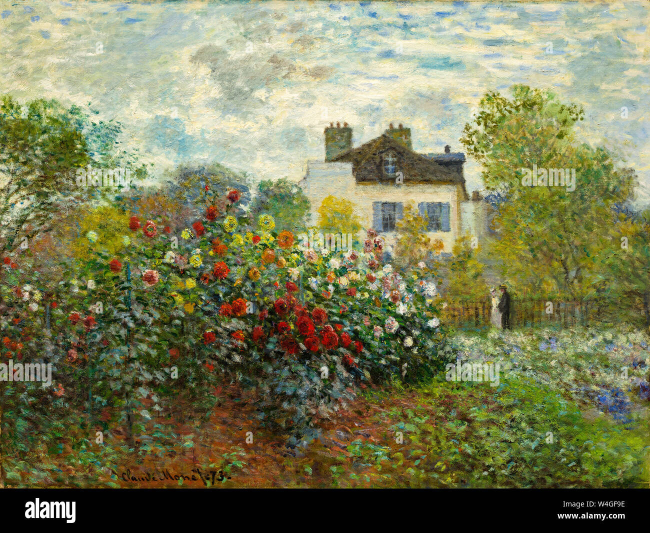 Claude Monet, le jardin de l'artiste à Argenteuil, (Un coin du jardin avec Dahlias), peinture impressionniste, 1873-1874 Banque D'Images