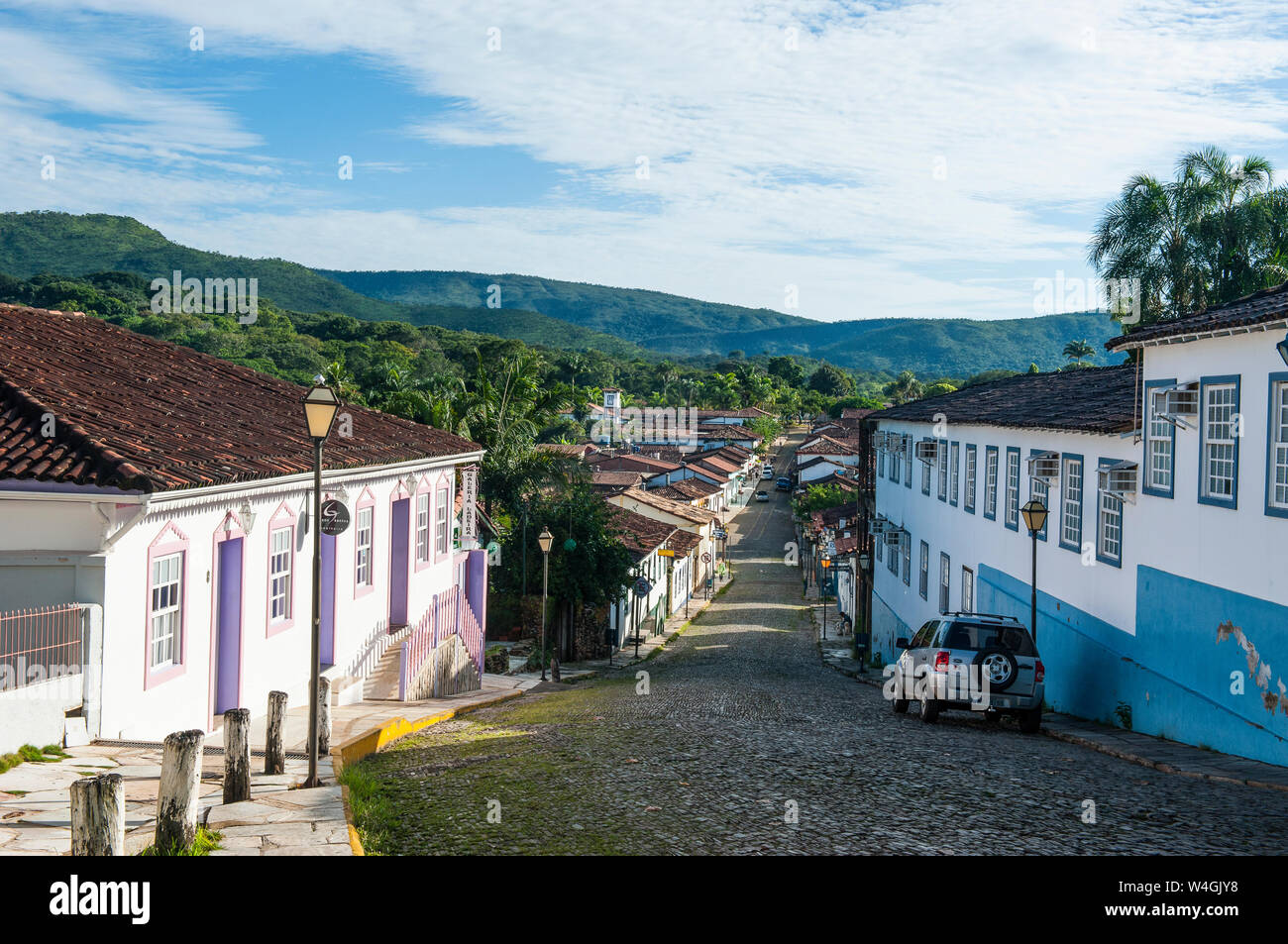 L'architecture coloniale dans le village rural de Pirenopolis, Goias, Brésil Banque D'Images
