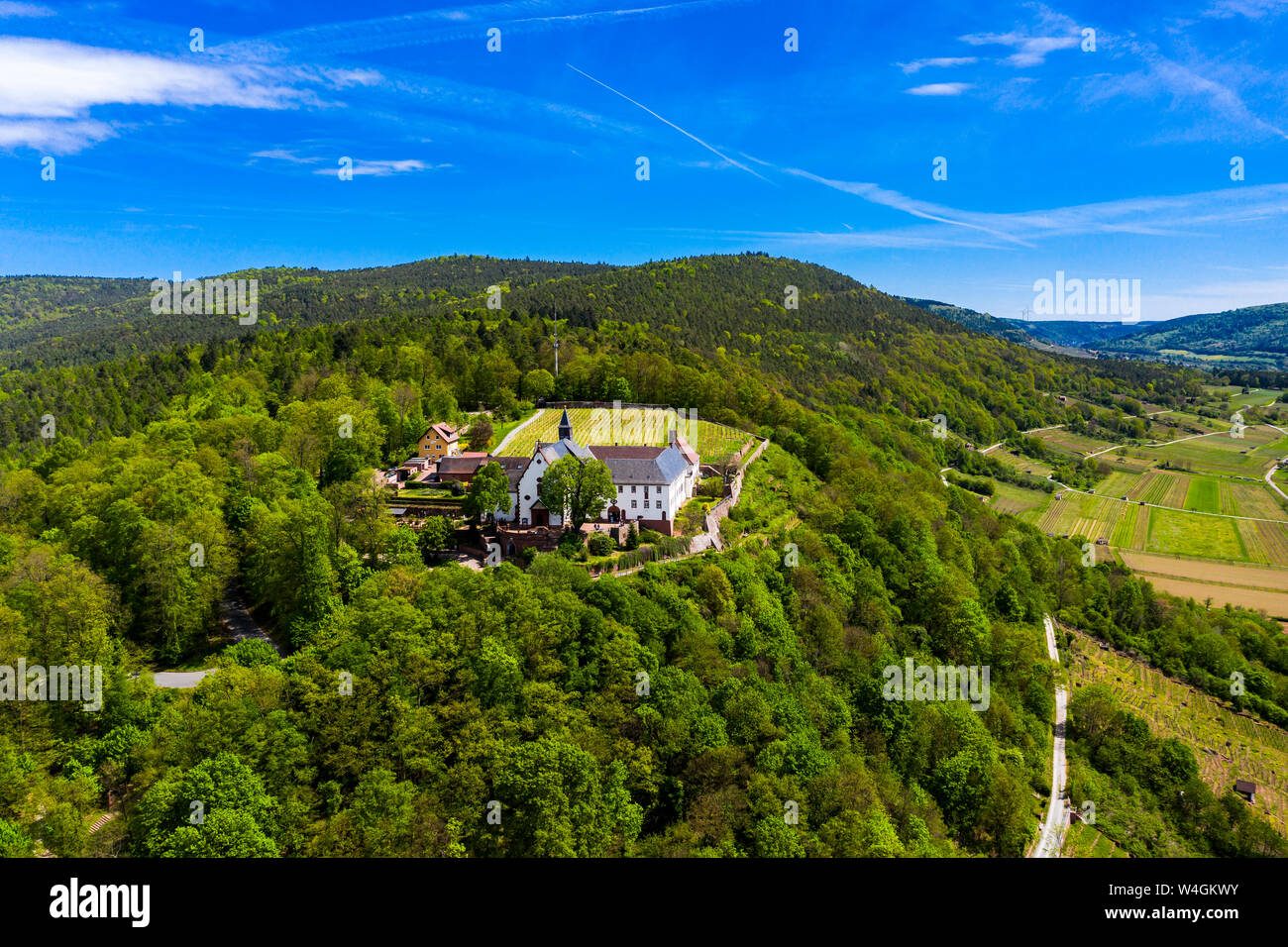 Vue panoramique du monastère franciscain Engelberg, Bavière, Allemagne Banque D'Images