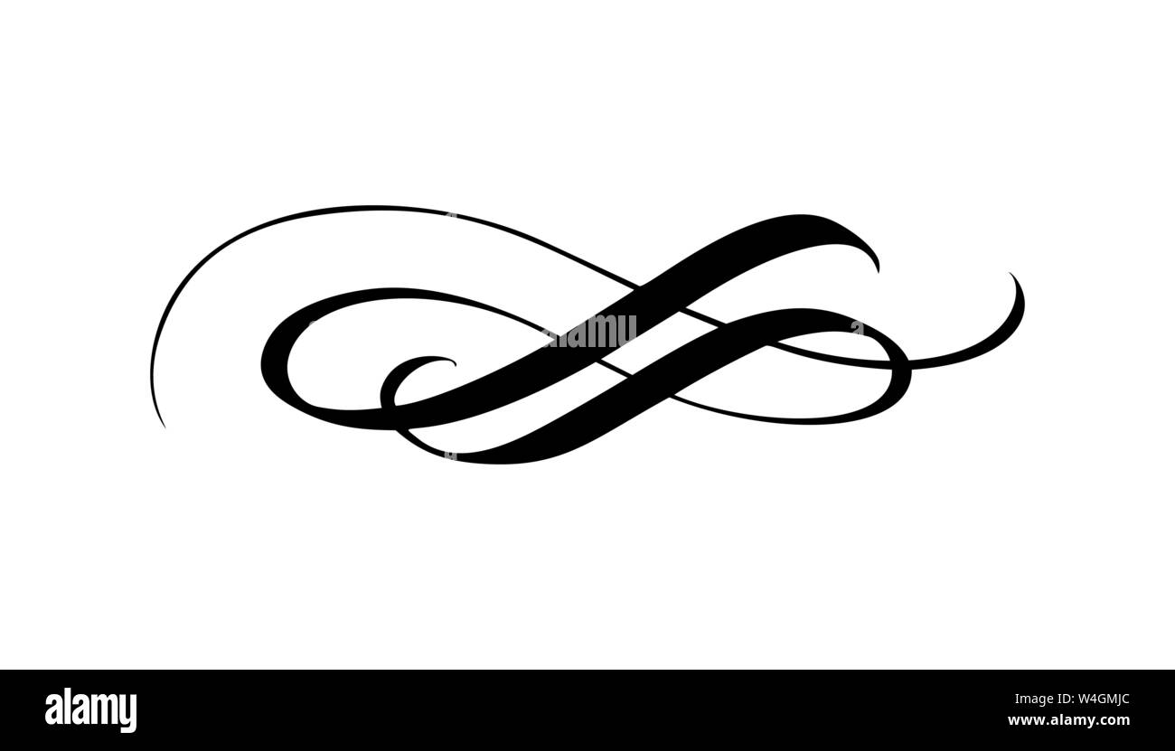 S'épanouir, calligraphiques swirl Vintage vector design ornement du diviseur. L'illustration de livre, carte de vœux, d'invitation de mariage, Saint Valentin Illustration de Vecteur