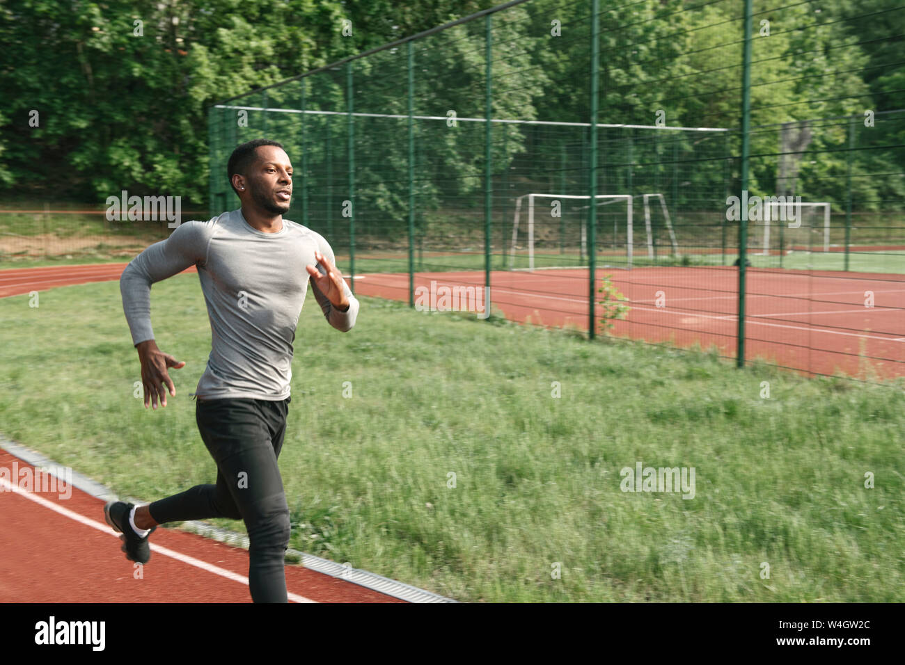 Sportsman fonctionnant sur racetrack Banque D'Images