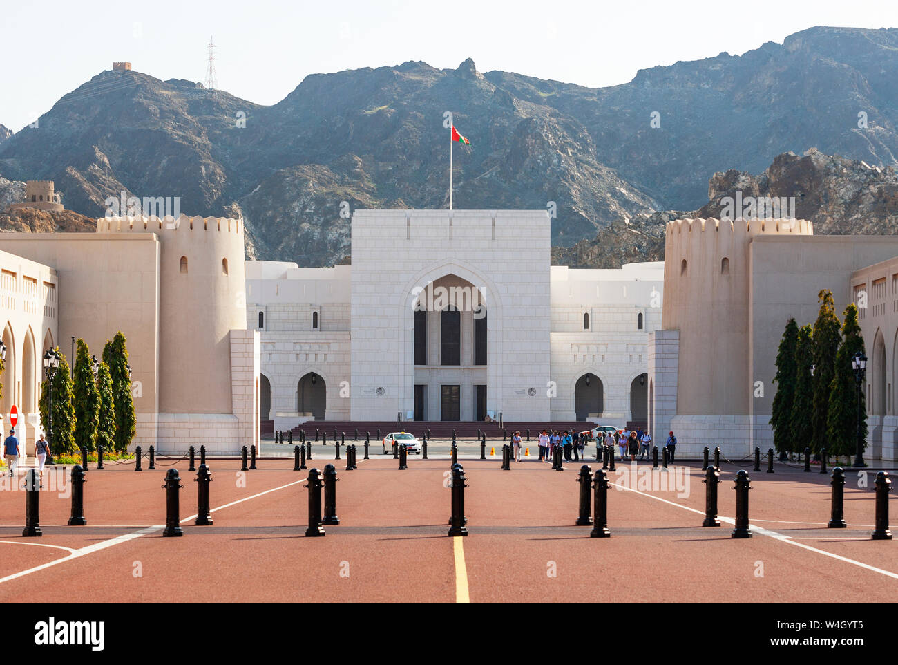 Al Alam square, le Musée National, le quartier du gouvernement, Muscat, Oman Banque D'Images