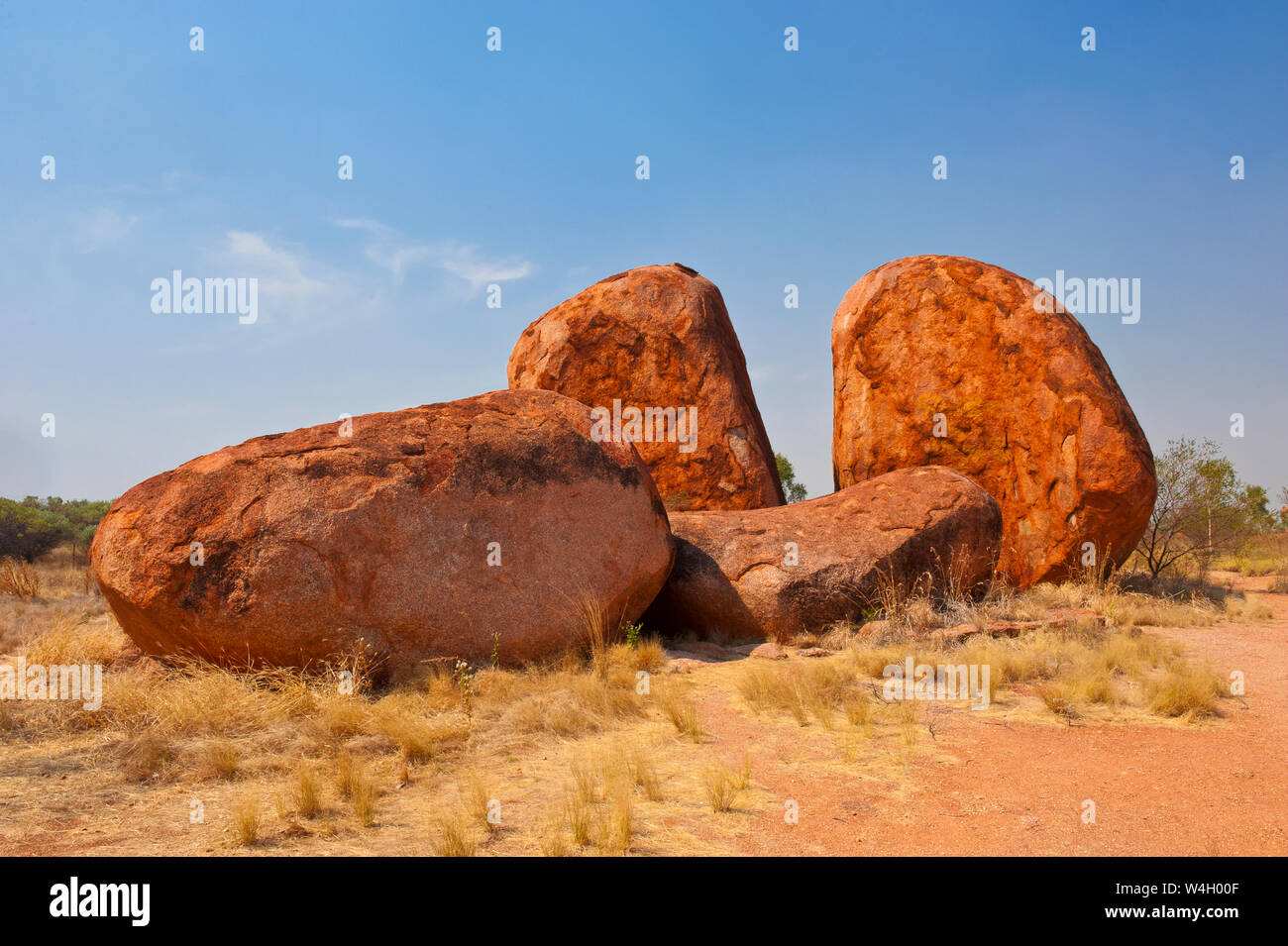 Les rochers de granit dans le Devil's Marbles Conservation reserve, Territoire du Nord, Australie Banque D'Images