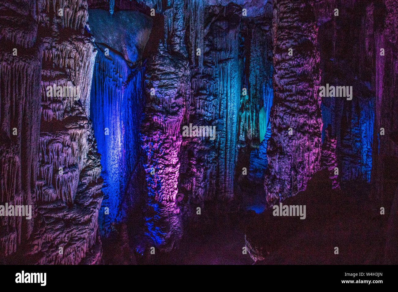 Majorque, Lichtillumination,in der Höhle Cuevas de Arta, die Höhle von Arta, Majorque, Espagne Banque D'Images