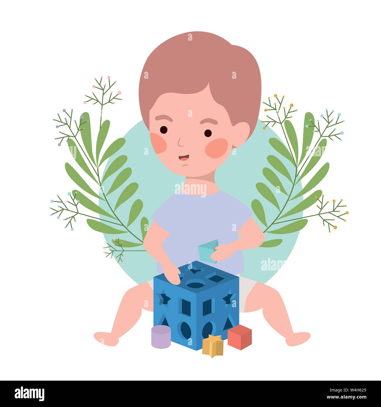 Mignon Bebe Jouer Caractere Avatar Image Vectorielle Stock Alamy