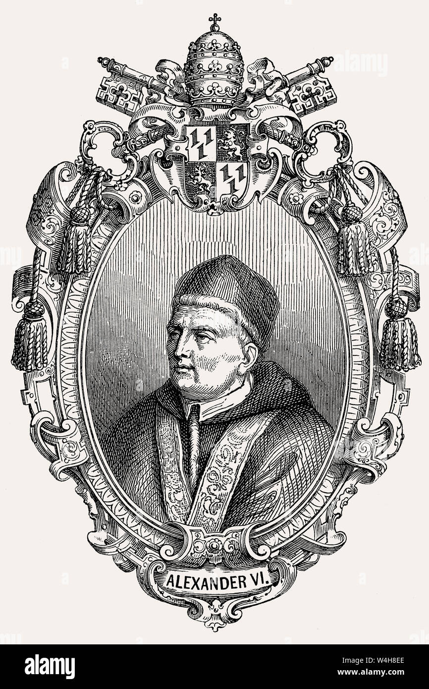 Alexandre VI, 1431 - 18 août 1503, fut le Pape à partir du 11 août 1492 jusqu'à sa mort Banque D'Images