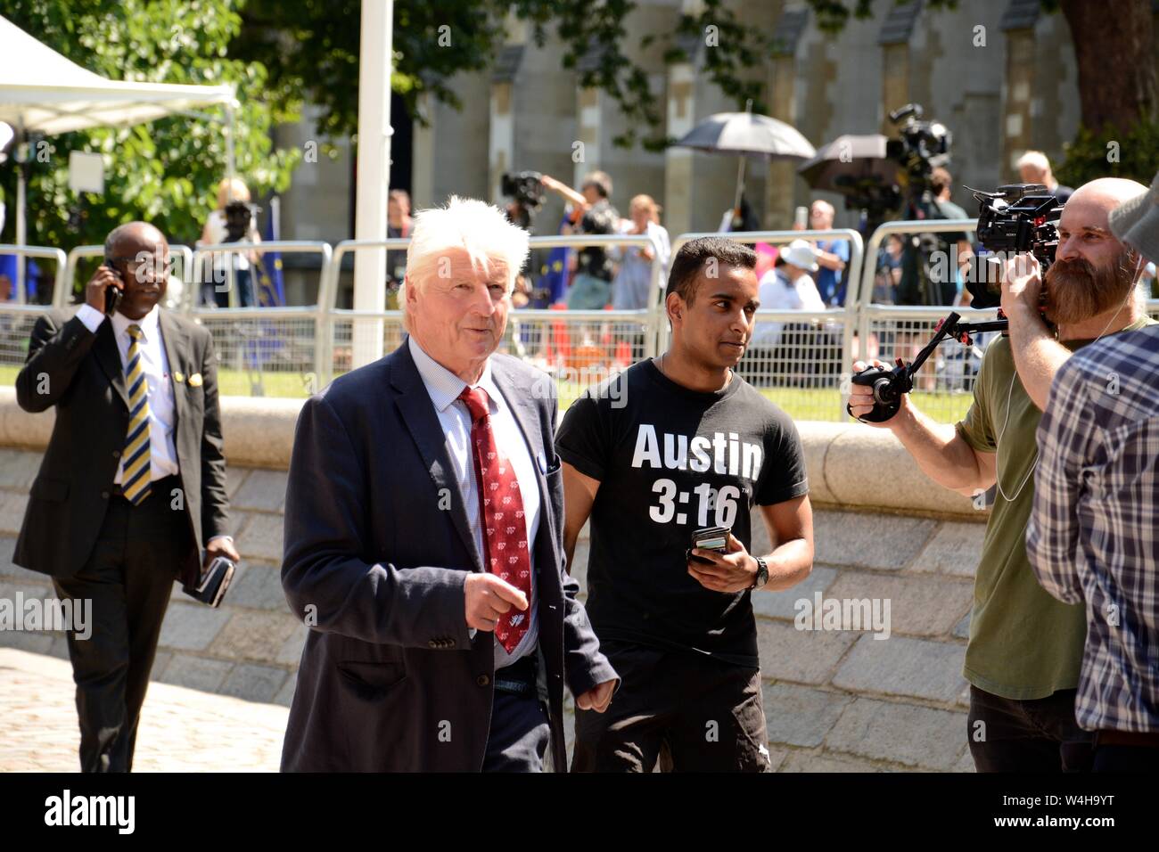 La direction du parti conservateur suite au QEII 23 Juillet 2019 & les participants inclus le puissant et influent dans le parti conservateur & immense couverture de presse. Banque D'Images