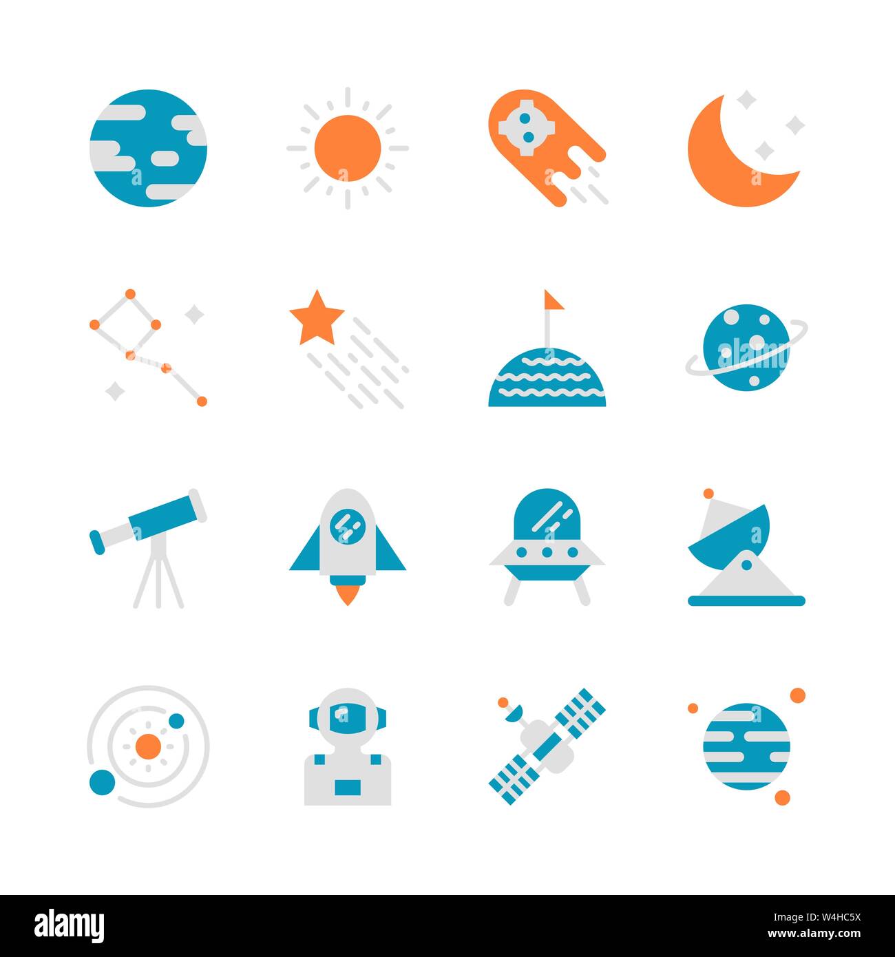 Dans l'espace télévision icon set design.Vector illustration Illustration de Vecteur