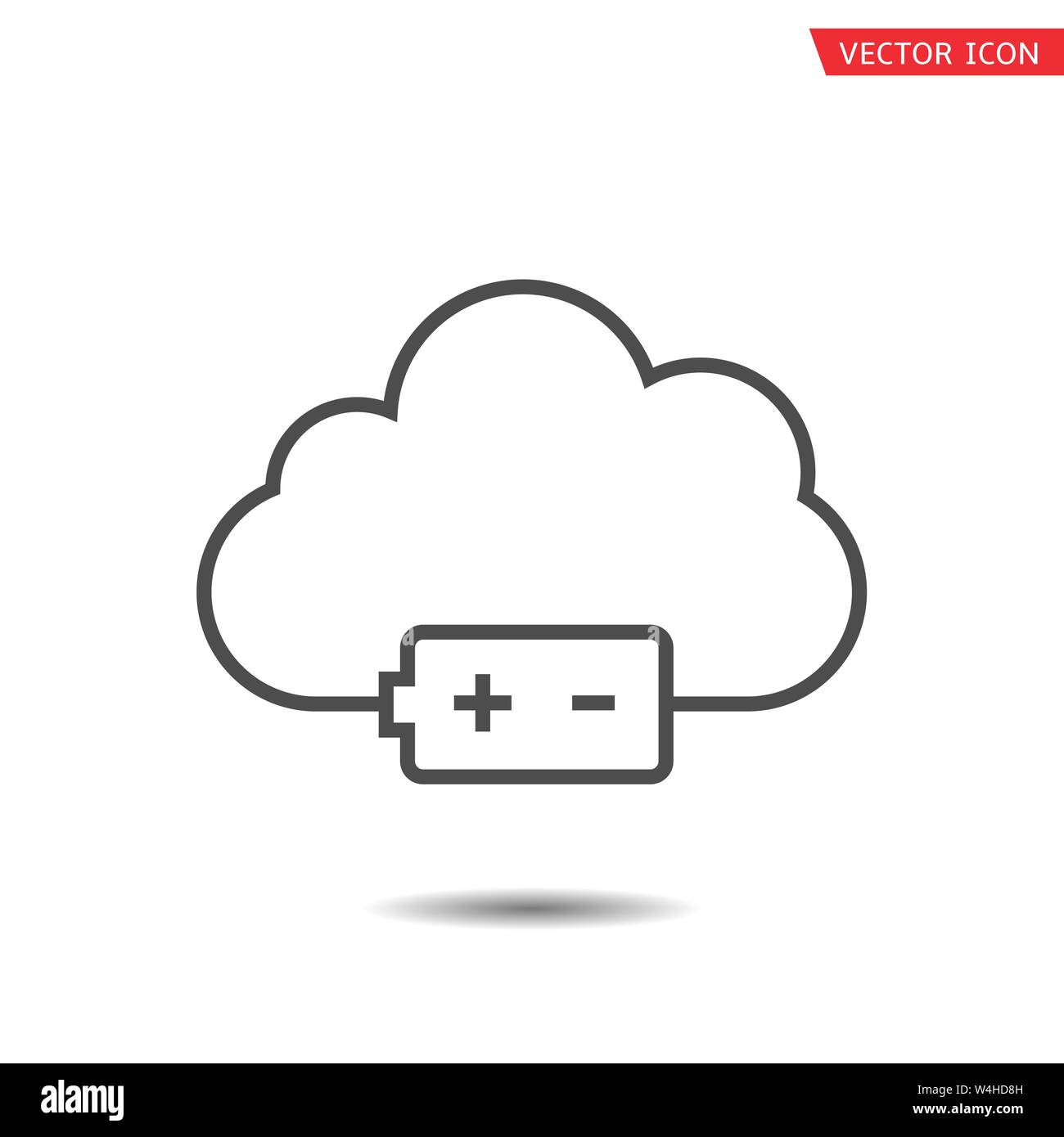 L'icône de batterie et nuage isolé. Vector illustration Illustration de Vecteur