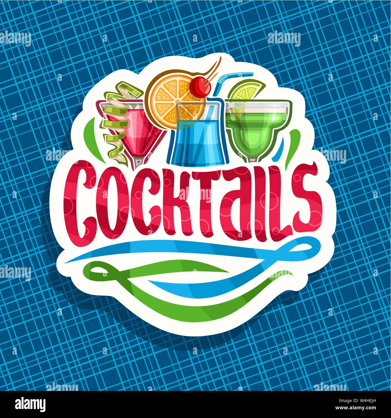 Logo Vector pour des cocktails sans alcool Illustration de Vecteur