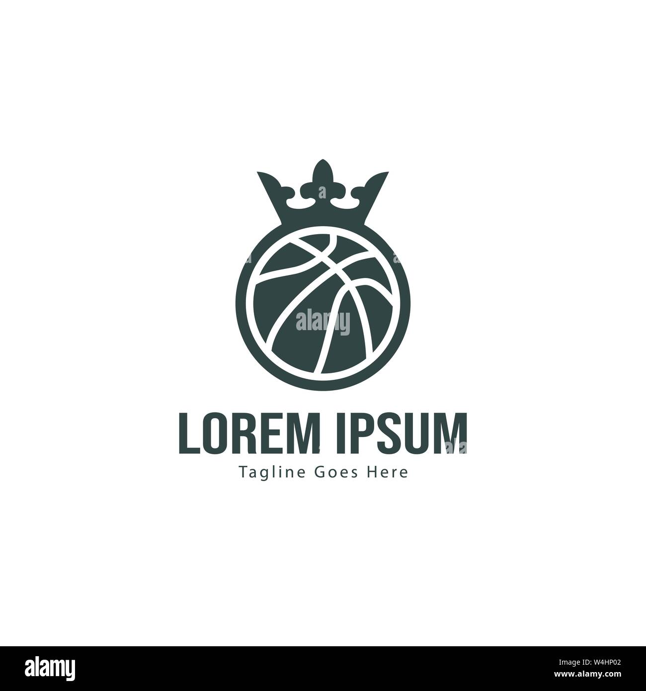 Template design logo Basket-ball. Basket-ball moderne minimaliste avec logo vecteur Conception du châssis Illustration de Vecteur