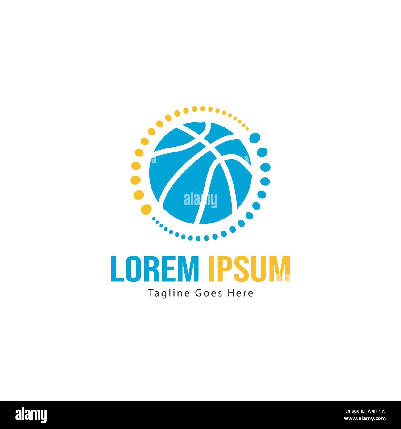 Template design logo Basket-ball. Basket-ball moderne minimaliste avec logo vecteur Conception du châssis Illustration de Vecteur