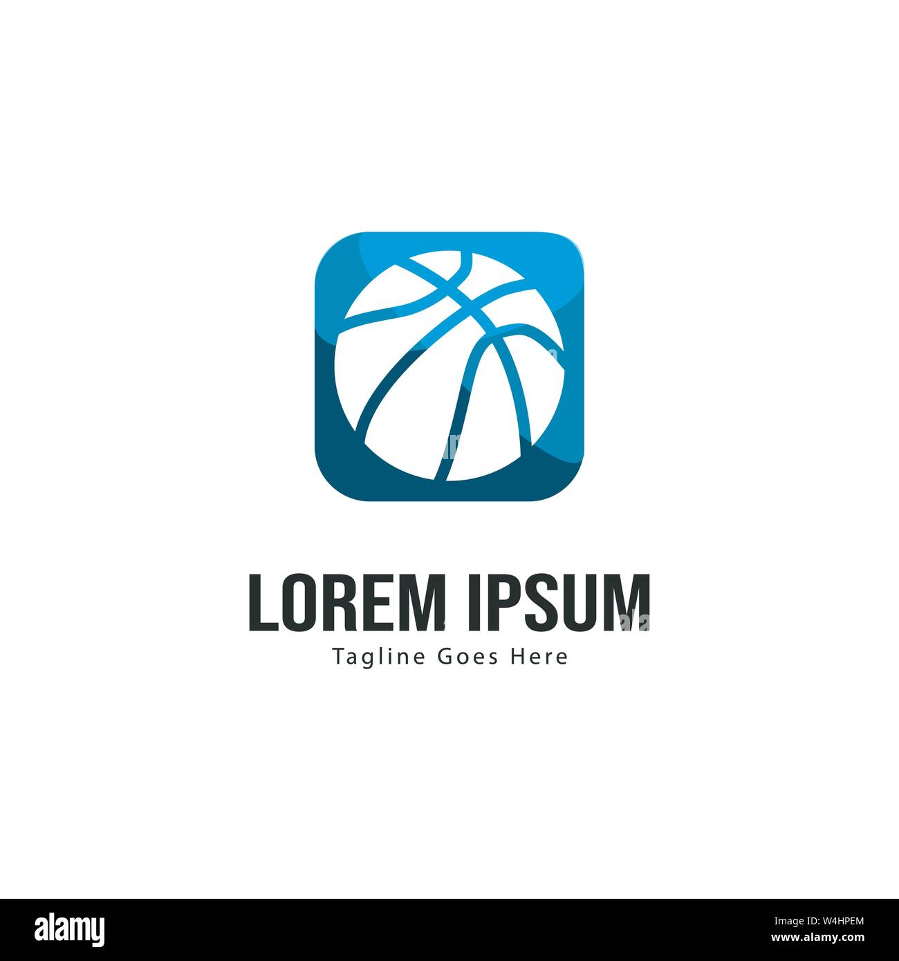 Template design logo Basket-ball. Basket-ball moderne minimaliste avec logo vecteur Conception du châssis Illustration de Vecteur