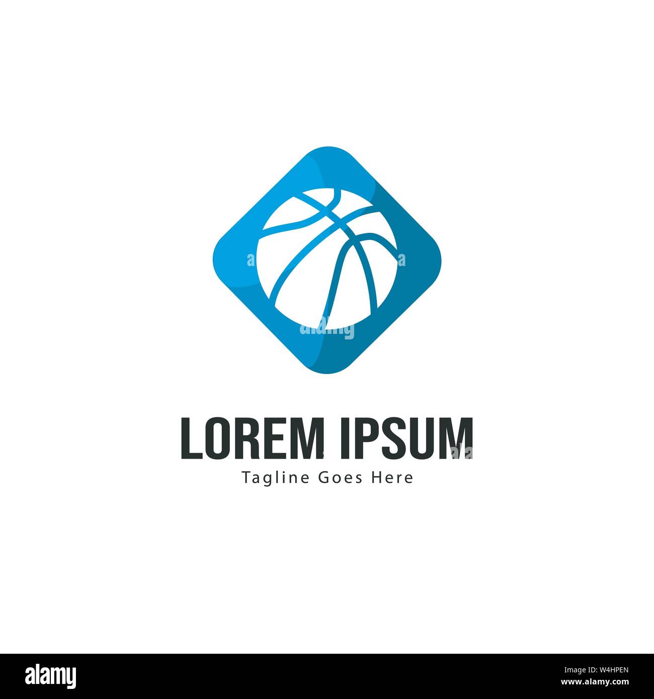 Template design logo Basket-ball. Basket-ball moderne minimaliste avec logo vecteur Conception du châssis Illustration de Vecteur