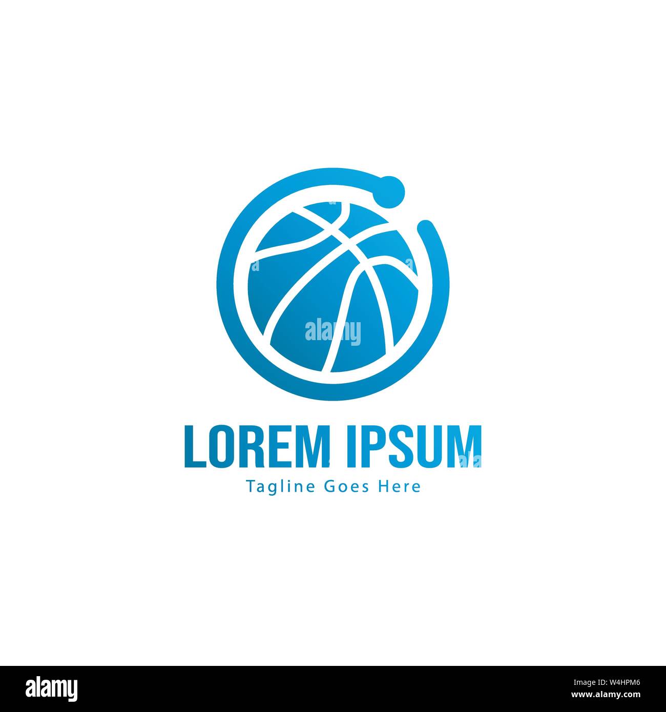 Template design logo Basket-ball. Basket-ball moderne minimaliste avec logo vecteur Conception du châssis Illustration de Vecteur