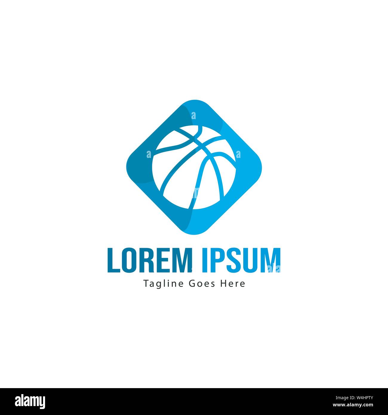 Template design logo Basket-ball. Basket-ball moderne minimaliste avec logo vecteur Conception du châssis Illustration de Vecteur