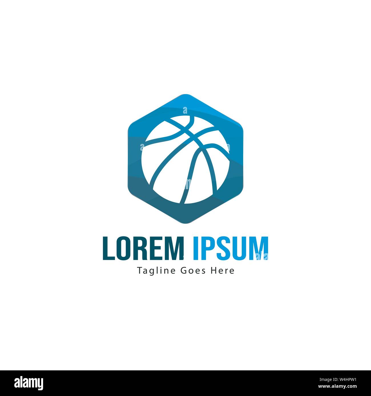 Template design logo Basket-ball. Basket-ball moderne minimaliste avec logo vecteur Conception du châssis Illustration de Vecteur