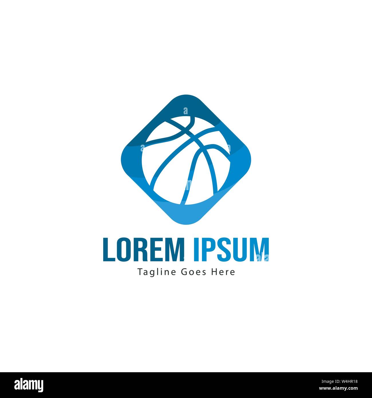Template design logo Basket-ball. Basket-ball moderne minimaliste avec logo vecteur Conception du châssis Illustration de Vecteur