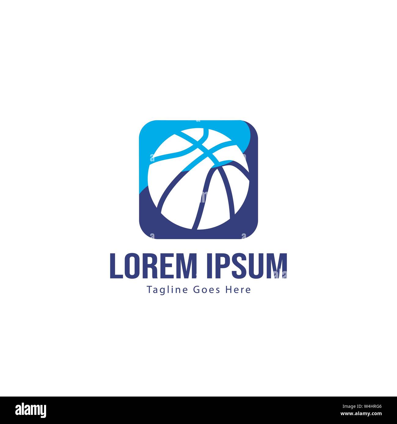 Template design logo Basket-ball. Basket-ball moderne minimaliste avec logo vecteur Conception du châssis Illustration de Vecteur