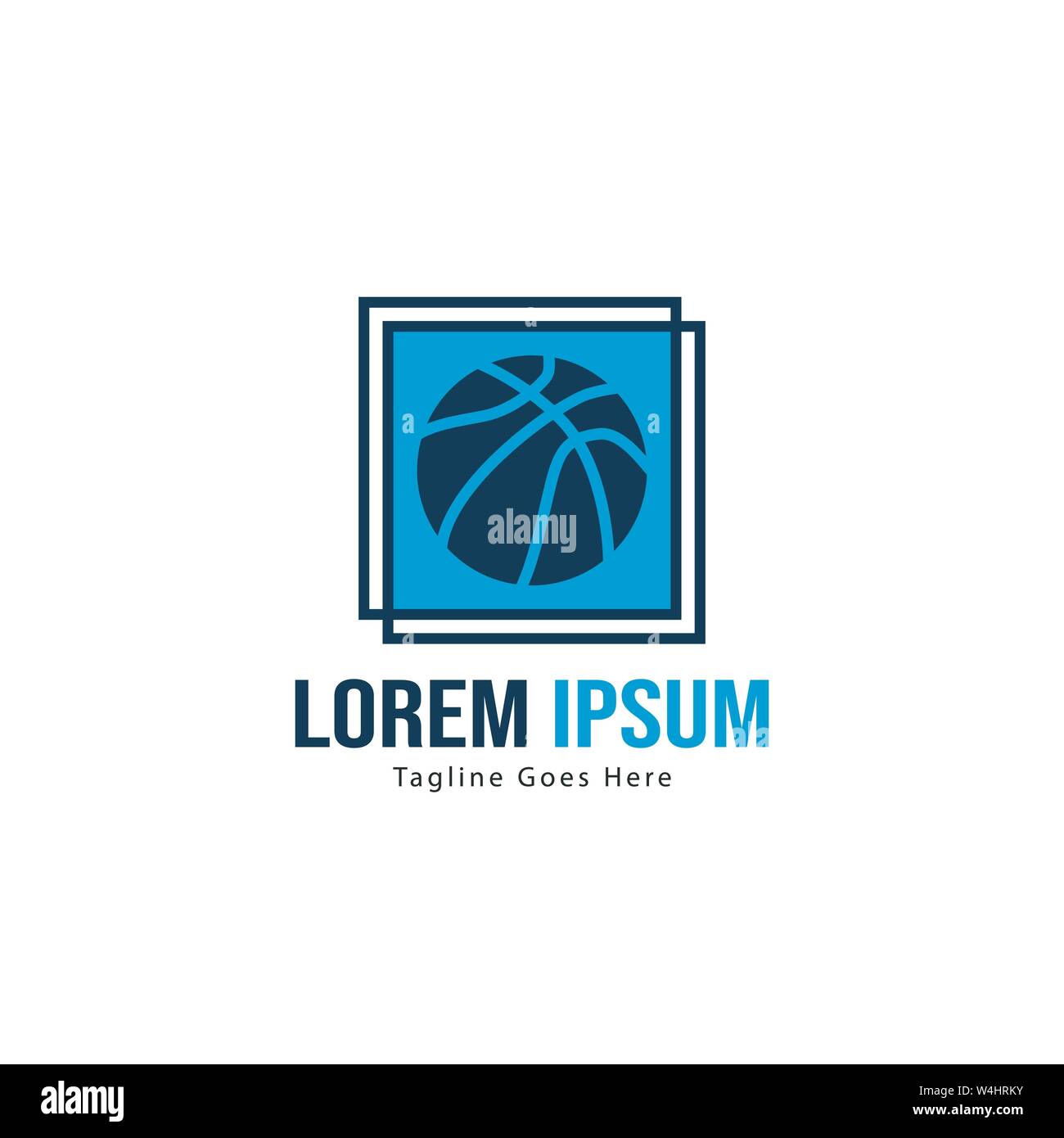 Template design logo Basket-ball. Basket-ball moderne minimaliste avec logo vecteur Conception du châssis Illustration de Vecteur